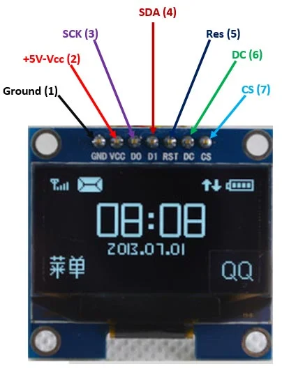 Interface oled display with Esp32