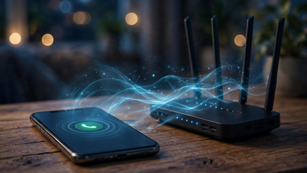 Samsung Galaxy phone showing VoWiFi call recording during a WiFi call