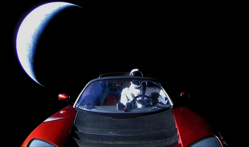 Elon Musk's Tesla Roadster in space