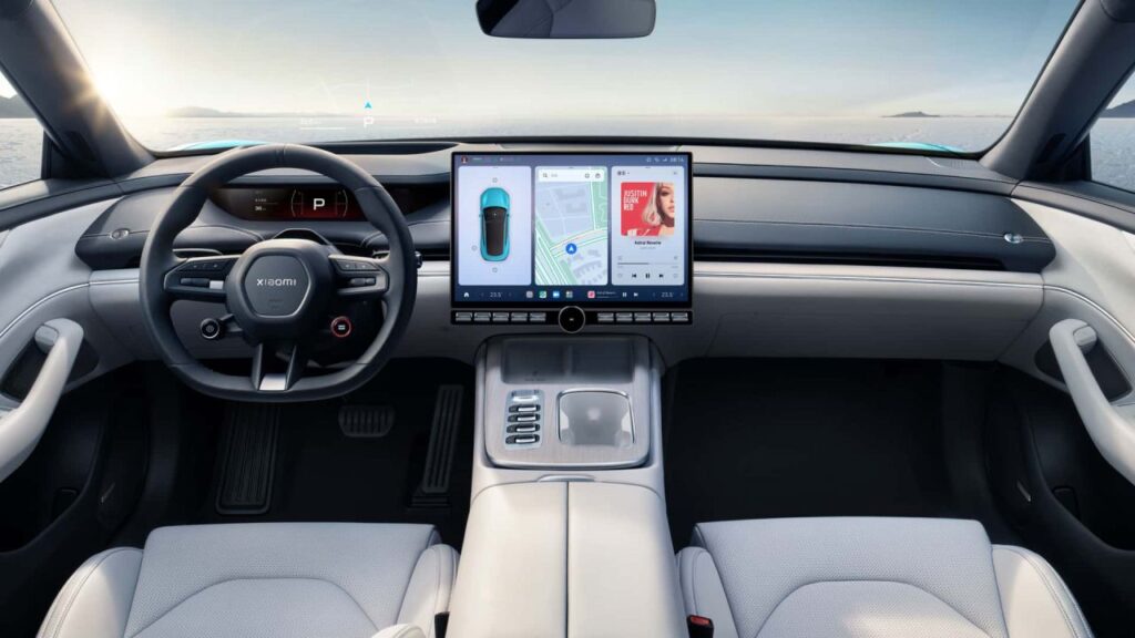 Xiaomi SU7 Pro interior Dashboard or odometer screenshot showing 265,000+ km